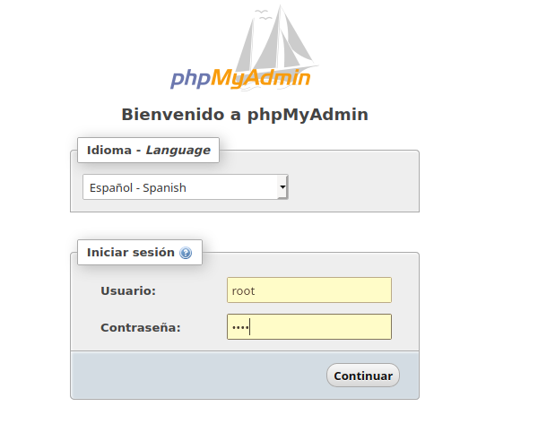 Configuración de phpMyAdmin
