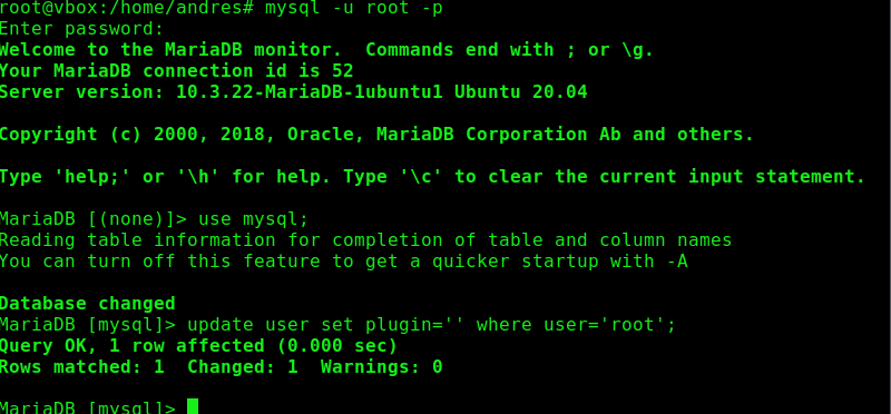 Configuración de MariaDB en Ubuntu 20.04
