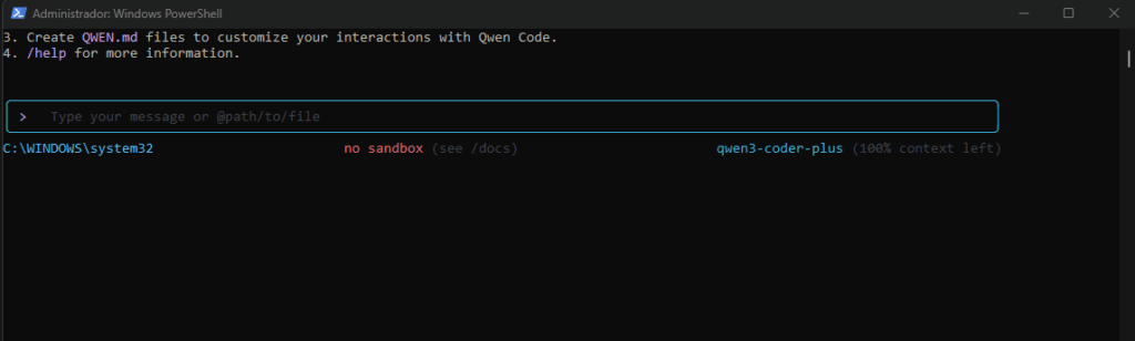 Qwen Code CLI en PowerShell para Windows 11